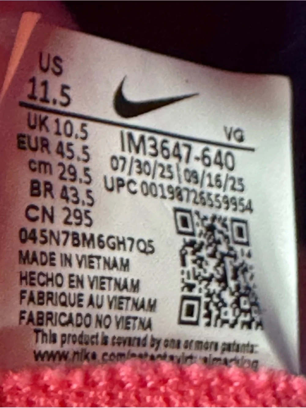 Nike product details